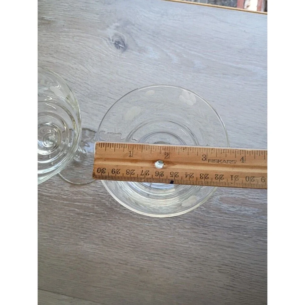 Libbey Rock Sharpe Crystal Champagne Glasses Sherbet Bowl 6 1/8